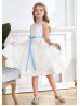 Beaded Multicolor Lace Tulle Stunning Flower Girl Dress